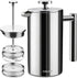 Mueller French Press Coffee Maker, 20oz Stainless Steel, 4 Filter Heat Resistant Double Insulated, Dishwasher Safe