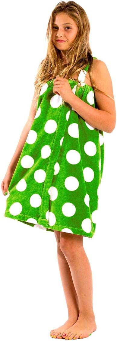 Robe Sale Spa Wrap Towel for Girls, Apple Green, Medium Size 7-16