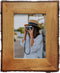 4x6 Brown Wood Picture Frames, Live Edge Rustic Photo Frame with Glass Front for 6x4 inch Photos, Tabletop or Wall