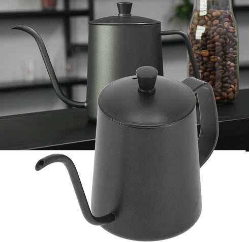 350ml Gooseneck Coffee Kettle, 304 Stainless Steel Tea Kettle for Stovetop, 11.3 oz Long Spout Tea Pot for Home Kitchen Office Hotel(Black) by Topyond
