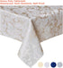 Tektrum Heavy Duty Rectangular Damask Jacquard Tablecloth, 60 X 102 inch, Waterproof, Stain Resistant, Beige