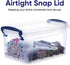 Superio Clear Plastic Storage Bin with Lid, 1.75 Qt, Non-Toxic, BPA Free, Stackable Tote for Home, Garage, Office