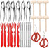 Ymkf Sqqr 26 PCS Seafood Tools Include Crab Crackers, Seafood Scissors, Lobster Sheller, Crab