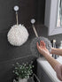 Sophie & Panda Fuzzy Ball Towel Set of 2 - White and Gray Bath Towels for Instant Drying
