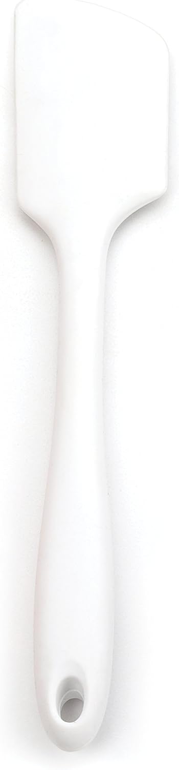 RSVP International Ela Series: Heat Resistant Cooking & Baking Silicone Wrapped Steel Rubber Scraper, 11x2, White