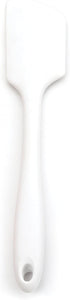 RSVP International Ela Series: Heat Resistant Cooking & Baking Silicone Wrapped Steel Rubber Scraper, 11x2, White