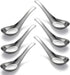 Stainless Steel Soup Spoons Set of 6 - Mirror Polished Asian Spoons for Bouillon, Dessert, Cereal