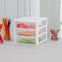 Sterilite Clearview Plastic Multipurpose Small 3 Drawer Desktop Storage Unit, White, 6 Pack