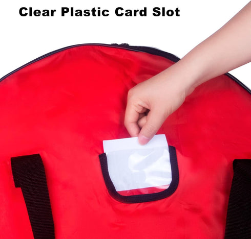 TQS Large Christmas Wreath Storage Bag - 30 Inch, Red Cotton, Zipper Closure, Reinforced Handles, Ideal for Decorations