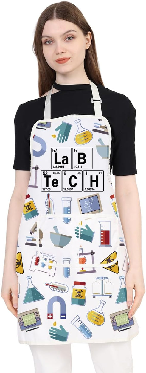 BDPWSS Lab Technician Gifts Science Aprons with Pocket, Lab Assistant Graduation Gift, Periodic Table