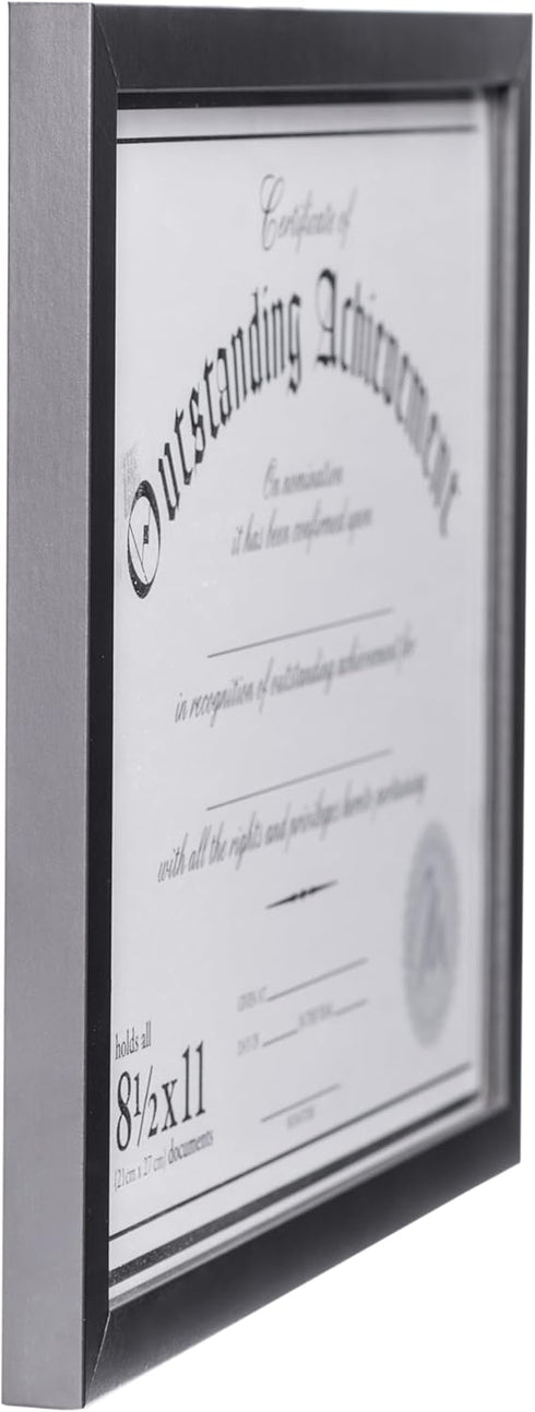Malden International Designs Wooden Document Frame, 8.5x11, Black