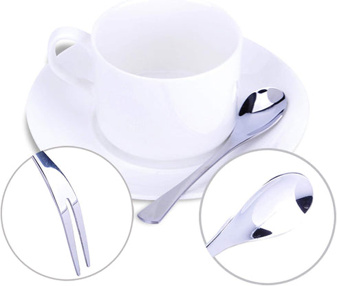 VANRA 5in Flatware Set, Silver Stainless Steel, 4-Piece with 2 Forks and 2 Spoons for Salad and Appetizer