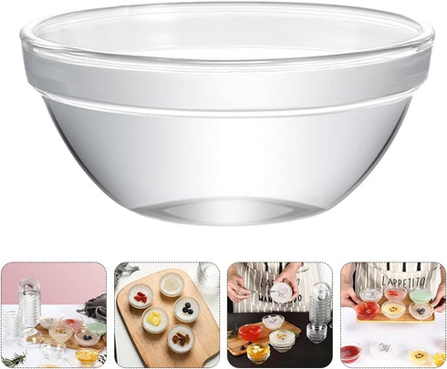 DOITOOL 6 Pcs Mini Meal Prep Bowls, Stackable Clear Glass Ramekins, Small Dessert Bowls for Kitchen Prep, Salad, Dips