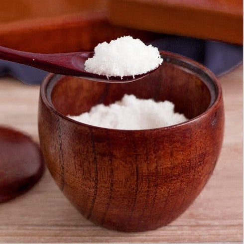 Solid Wood Jar Seasoning Pot with Spoon and Lid for Kitchen Storage Organizer