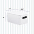 Superio Ribbed Collection - Decorative Plastic Lidded Home Storage Bins, Medium White (2 Pack)