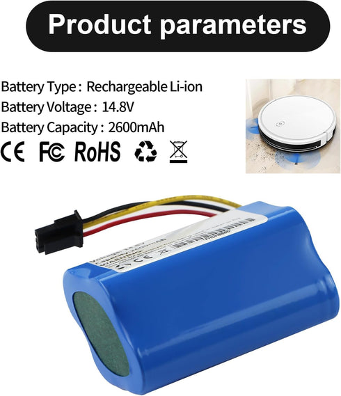 MULS 2600mAh GH28 Vacuum Battery Replacement for TAB-JD330WS, TAB-JD3F0S, TAB-QT330, TAB-QT330B, TAB-T322 Plus, TAB-T331, TAB-T335, TAB-T520, TAB-T525, TAB-T550 Robot Vacuum Cleaner