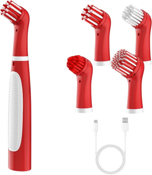 SOARING Rechargeable Electric Cleaning Brush - 4 in 1 Cordless Motorized Brush for Bathroom & Kitchen