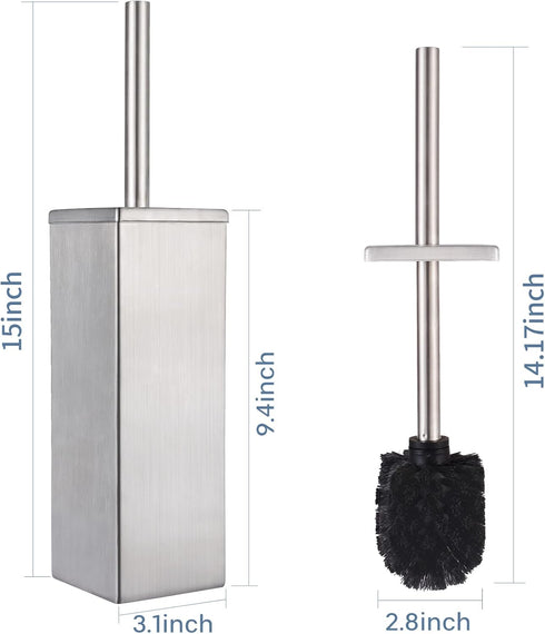 Stainless Steel Toilet Bowl Brush and Holder for Bathroom Storage, Deep Cleaning Covered Brush Cleaner