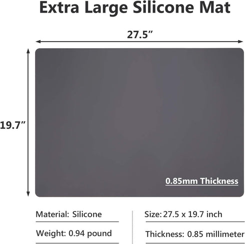 Gartful Extra Large Silicone Mats for Countertop, 28" by 20" Multipurpose Mat, Counter Table Protector, Desk Saver Pad, Placemat Nonstick Nonskid Heat-Resistant Pad, Dark Gray, 2PCS by Gartful