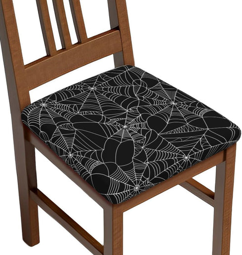 Halloween Spider Web Office Chair Seat Covers, Soft Stretch Rotating Desk Chair Cushion Protectors (Set of 1)