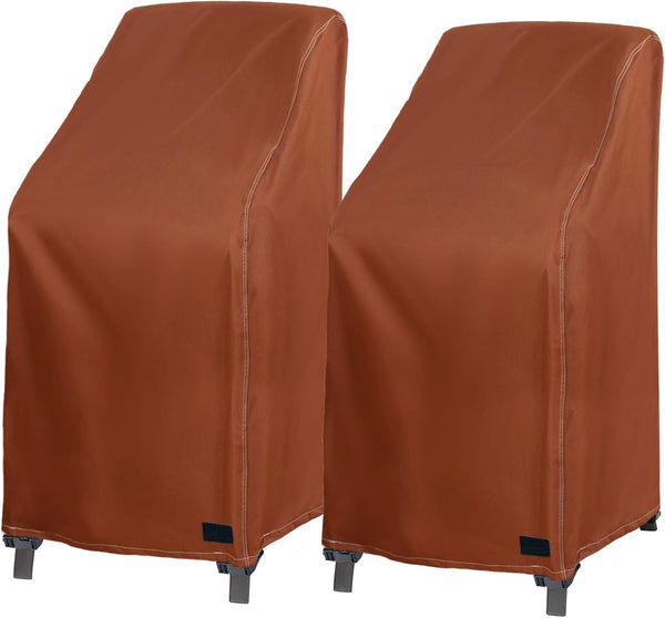 NettyPro Stackable Chair Covers 2 Pack Waterproof Outdoor Stack Chairs Cover Patio