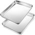 Joyfair Toaster Oven Baking Pan Set - 10.4inch, 2 Pcs Stainless Steel Cookie Tray for Roasting & Grilling