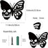 CREATCABIN Skull Butterfly Metal Wall Art Decor, Black Iron Sculpture for Indoor Outdoor Home Decoration