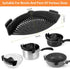 YEVIOR Clip on Strainer for Pots, Hands-Free Silicone Food Strainer for Pasta, Fits All Bowls and Pots (Black)