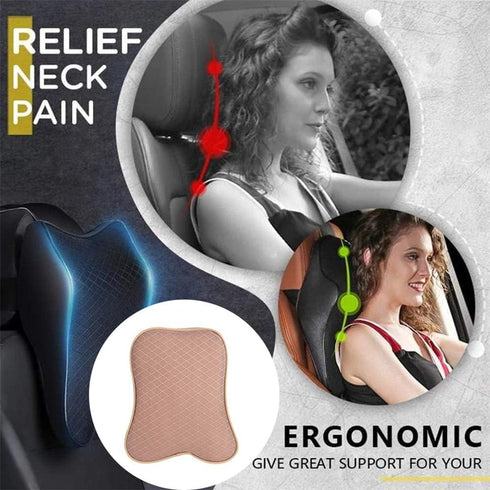 WAQIA 100% Relief14.17x11.8x3.9 (1 Pack, Car Seat Headrest Neck Rest Cushion, Car Seat Neck Pillow Pure Memory Foam