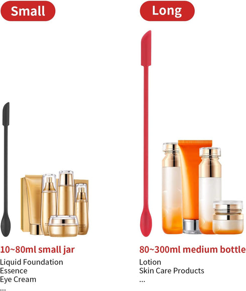 Mini Spatula Silicone Spatula Set - 2pcs Makeup Spatula for Cosmetics, Reusable Beauty Tiny Spatula, Food Scraper,