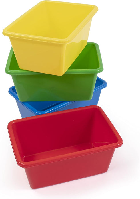 Humble Crew Toy Storage Bins for Kids, Set of 4, Small, Primary Colors, Sturdy Plastic Storage Bins