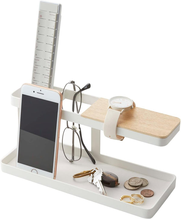 YAMAZAKI home Desk Bar-Wood & Steel Organizer - One Size, White (2299)