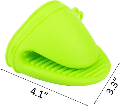 3 Pairs Mini Oven Mitts Gloves, Silicone Heat Resistant Cooking Pinch Mitts, Potholder for Kitchen (Red, Blue, Green)