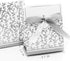 KUPOO 50PCS Candy Boxes - Silver Ribbon Wedding Favor Boxes for Party Decoration, Easter