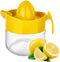 Glass Lemon Juicer, Small Grapefruit and Citrus Extractor with Handle and Pour Spout, 10.1oz (Yellow)