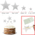 Allazone 1 PCS 'HAPPY BIRTHDAY' Cake Topper & 7 PCS Pentacle Stars Cake Toppers Decoration, Silver