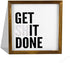 VinMea Framed Wood Sign, Rustic Wall Art - Get Shit Done, 12"x12", Black, Letter Print, Unisex, Home Office Decor