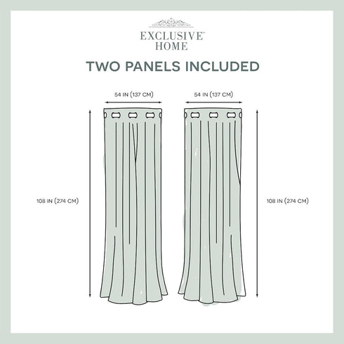 Exclusive Home Canopy Stripe Grommet Top Curtain Panel - 54"x108", Kiwi/Sand, Set of 2