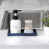 Small Silicone Bathroom Vanity Tray Rectangle Soap and Sponge Holder Kitchen Sink Organizer for Scrubber, Lotion Bottles, Perfume, Jewelry, Candle, Key Trinket Ring, Dark Blue by Heagoale