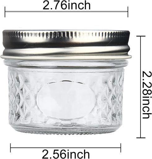 Jars,4 OZ 40 PACK Accguan Mini Mason Glass Canning Jelly Jars With Regular LidsSilver,Ideal for Honey,Jam,Wedding