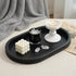 Counter Hanobe Decorative Trays for Coffee Table : Black Oval Centerpiece Tray Wood for Farmhouse Entry Table Decor
