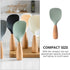 MAGICLULU Silicone Rice Spoon, Kitchen Utensils, Wooden Rice Paddle, Reusable Rice Serving Spoon