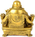 Fengshui Buddha Statue for Lucky & Happiness, God of Wealth Laughing Buddha on Dragon Chair, Brass Home Decor