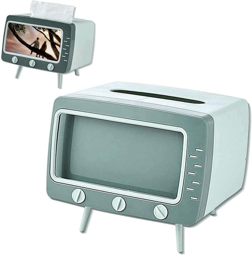 SGVAHY Retro TV Tissue Box Holder - Cute and Practical Cover, Cell Phone Holder for Bathroom, Kitchen, Bedroom (TV