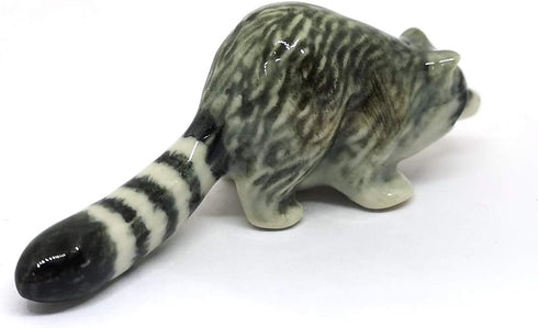 ZOOCRAFT Ceramic Raccoon Figurine, Hand Painted Porcelain Wildlife Animal Collectible Decor
