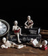 Halloween Skull Statue Decor,Reading Women Thinker Statue,Modern Bookshelf Decor,Halloween Figurines Home