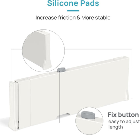 8 Pack, 4" 11.3"-17" Vtopmart Drawer Dividers for Clothes Adjustable High Expandable from Dresser Drawer Organizer