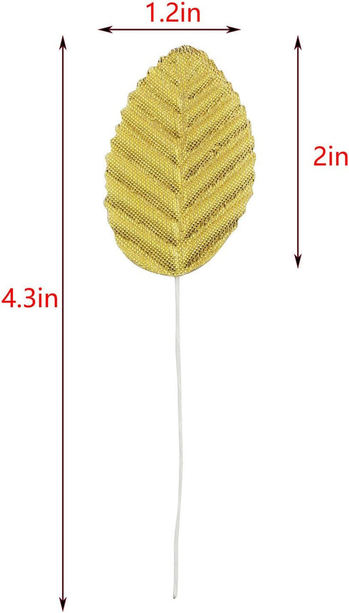 IVYRISE Silk Leaf 200PCS Golden Artificial Leaves for DIY Wedding Party Decor, Corsage Boutonniere Accessory