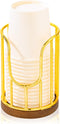 Bathroom Cup Dispenser with Acacia Wood Stand, Essential Accessories for Toothbrush Holders on Vanity Countertops,