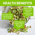 (0.5 lb) ZestiGreens Fresh Sprouting Seeds Mix Broccoli, Alfalfa, Radish, Clover Seeds in Food Grade Colorful Container